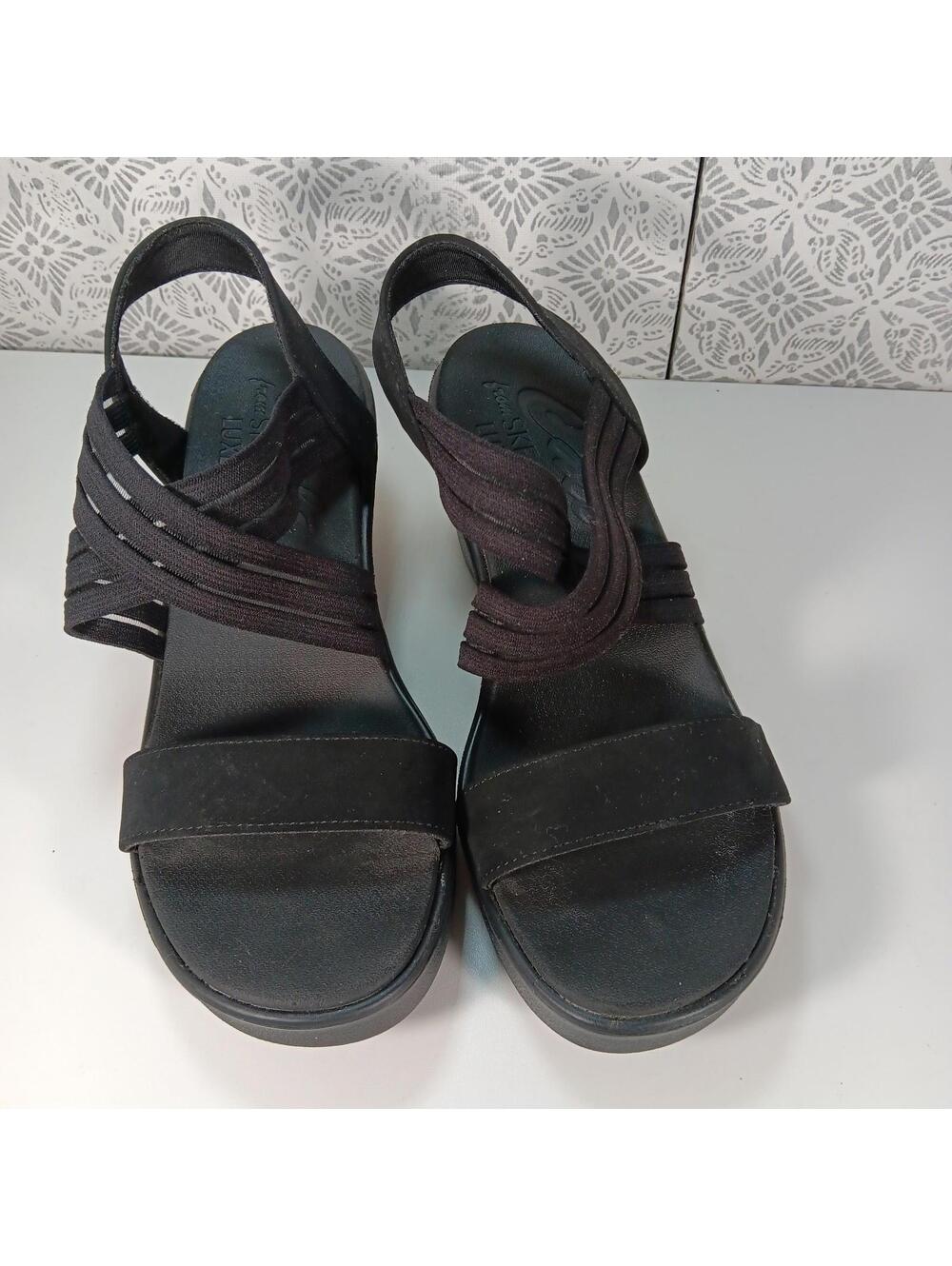 Skechers Cali Luxe Foam Women's Sandals Sz 9 Black